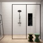 Nicho Tri-Partido 295x895x80 mm em Solid Surface Preto