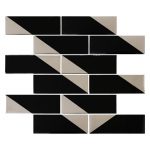 Pastilha Brick Silver Black 30x30