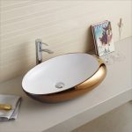 Lavatório Oval Assimétrico Gold - RS7807JW