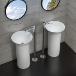 Lavatório Cilíndrico em Pó de Pedra Pedestal - RSV22