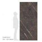 Lâmina em Porcelânico Flam Gold - 120x260cm