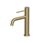 Monocomando Smooth de lavatório Dourado Escovado