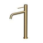 Monocomando Smooth de Lavatório Alto Dourado Escovado