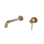 Monocomando Smooth de Encastre Dourado Escovado