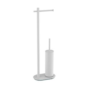 Suporte Porta Rolo e Piaçaba de pé Smooth Branco Mate