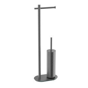 Suporte Porta Rolo e Piaçaba de pé Smooth Gun Metal