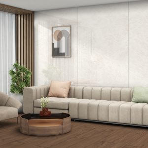 Lâmina em Porcelânico White Marble - Mate 120x240cm
