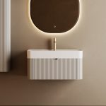 Móvel com Lavatório Stria Bege 80cm