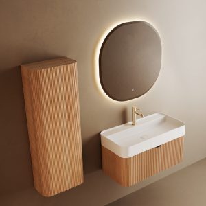 Móvel com Lavatório Stria Oak 80cm