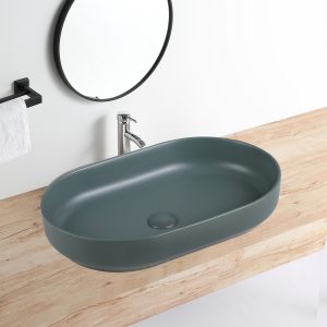 Lavatório Oval Cinza Escuro Mate