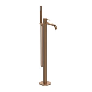 Monocomando de Banheira de chão Rose Gold Escovado