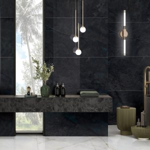 Porcelanico 60x120 Obsidian Saphire Polido Alto Brilho